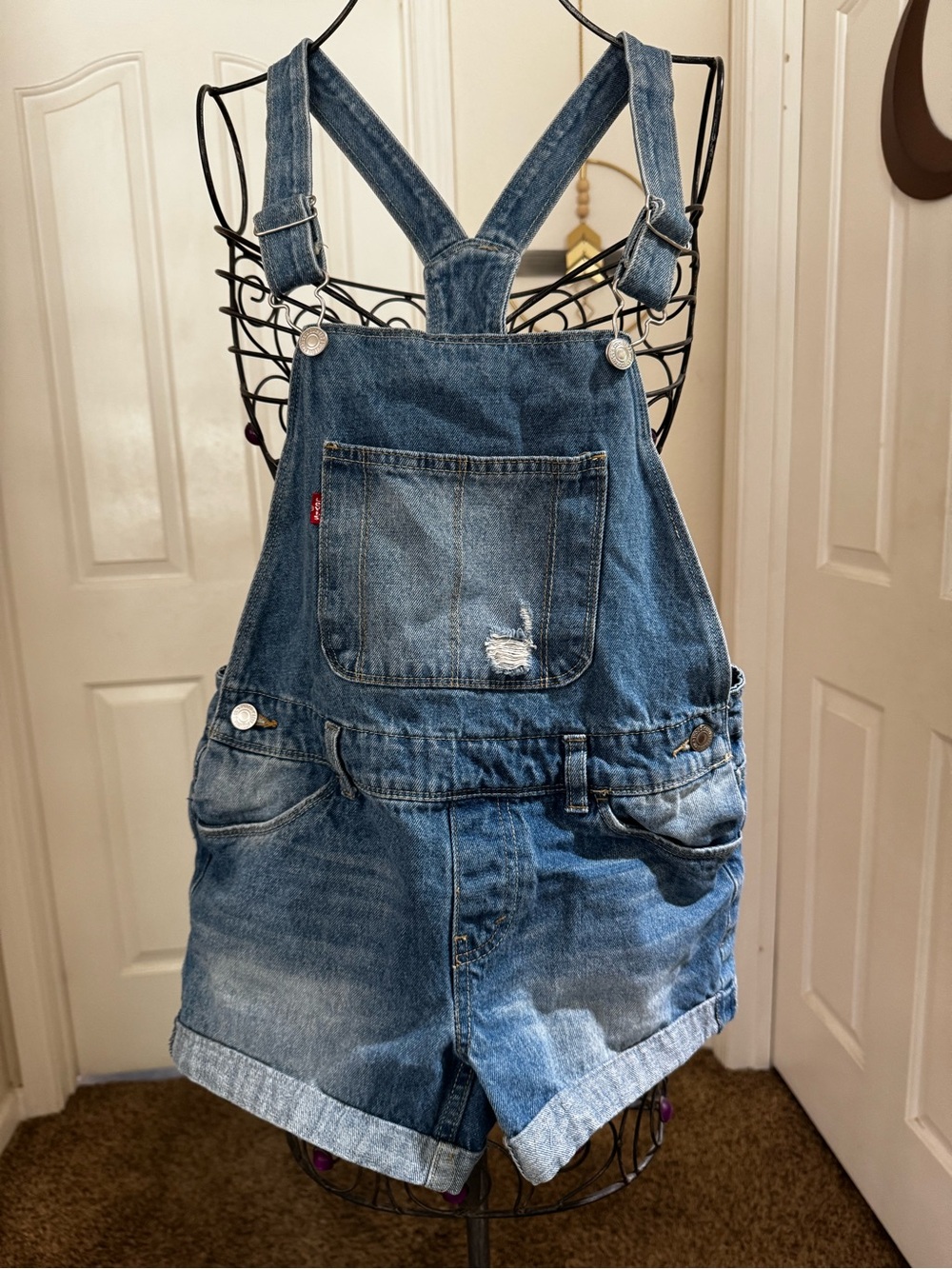 Levi's Blue Denim Shortall Overalls